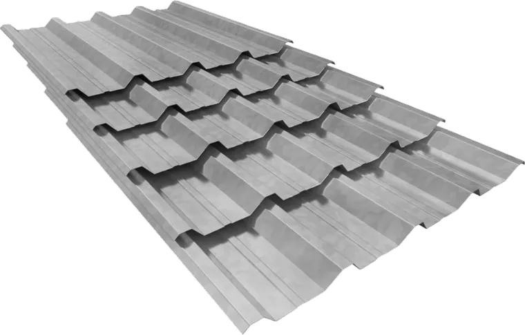 Telha metálica simples trapezoidal em aço galvalume